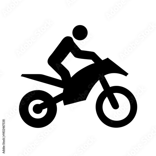 Off-Road Motorbike Rider Icon Design