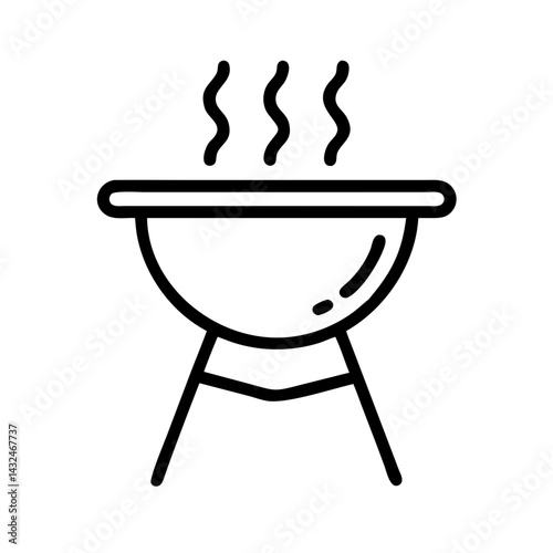 Outdoor Barbecue Grill Icon Design