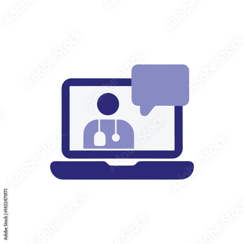 Online Doctor Consultation Telemedicine Icon, Healthcare App