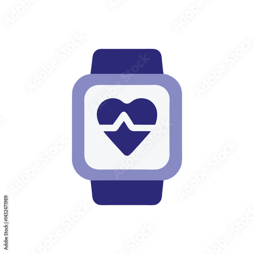 Smartwatch Heart Rate Monitor Icon Health App Design