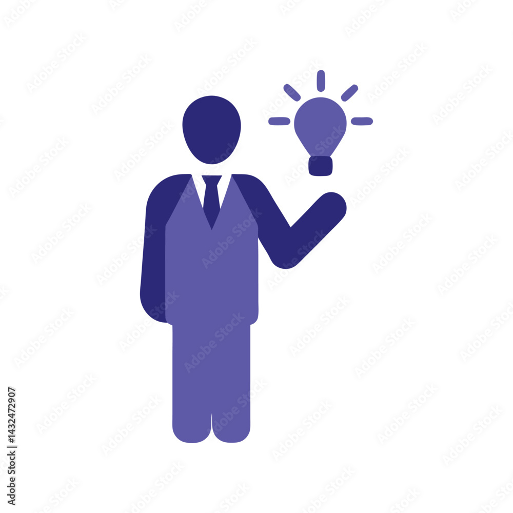 Obraz premium Businessman Icon Idea, Innovation, Solution Concept