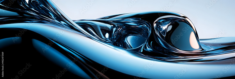 custom made wallpaper toronto digitalFluid Blue Abstract Design, Swirling