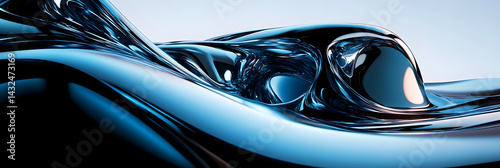 Wallpaper Mural Fluid Blue Abstract Design, Swirling Torontodigital.ca