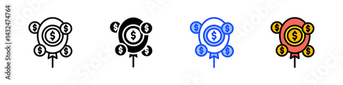 Economy Bubble Icon Collection With Multiple Styles photo