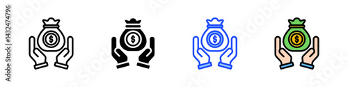 Holding Up Icon Collection With Multiple Styles