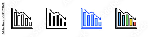 Market Crash Icon Collection With Multiple Styles