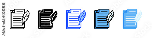 Feather Icon Collection With Multiple Styles