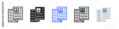 Brochure Icon Collection With Multiple Styles