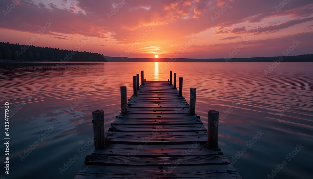 Obraz premium sunset on the pier