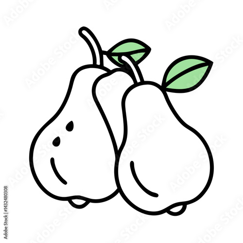 Pears with Leaf Cluster Icon Design