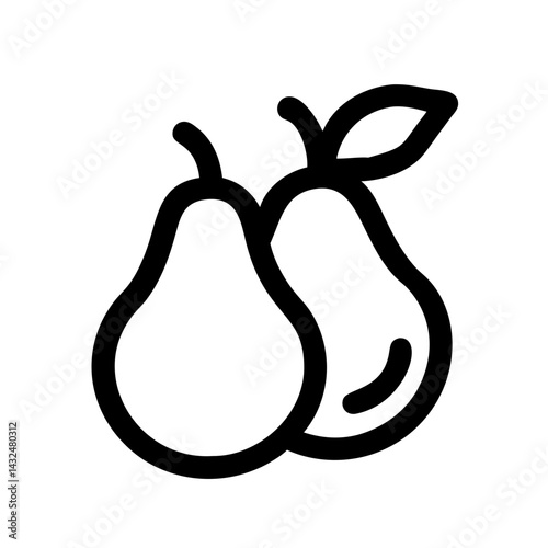 Pears with Leaf Cluster Icon Design