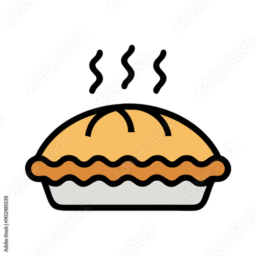 Pie with Crimped Crust Icon Design