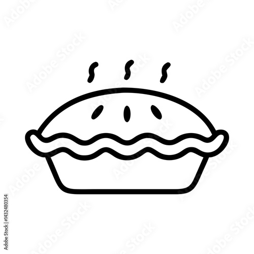 Pie with Crimped Crust Icon Design