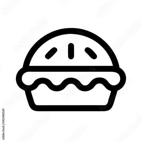 Pie with Crimped Crust Icon Design