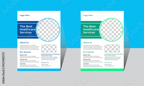 Vector modern healthcare medical flyer template design
