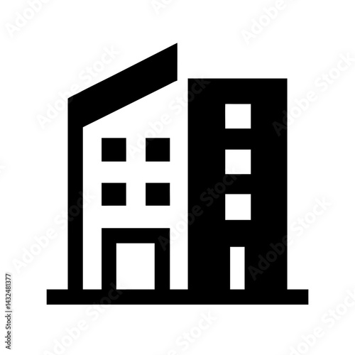 Residential Block Apartments Icon Design