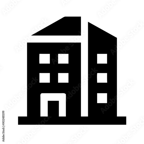 Residential Block Apartments Icon Design