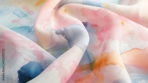 Abstract Textile Design with Soft Pastel Watercolor Patterns for Creative Decor