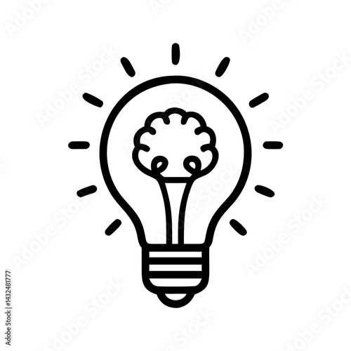 Search Lightbulb and Insight Icon Design