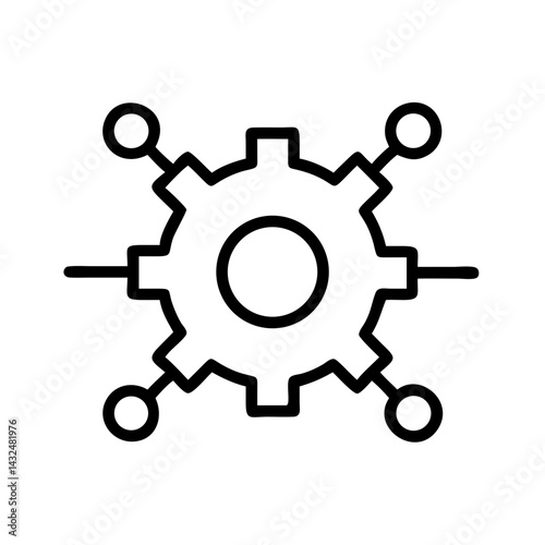 Settings Gear with Network Icon Design