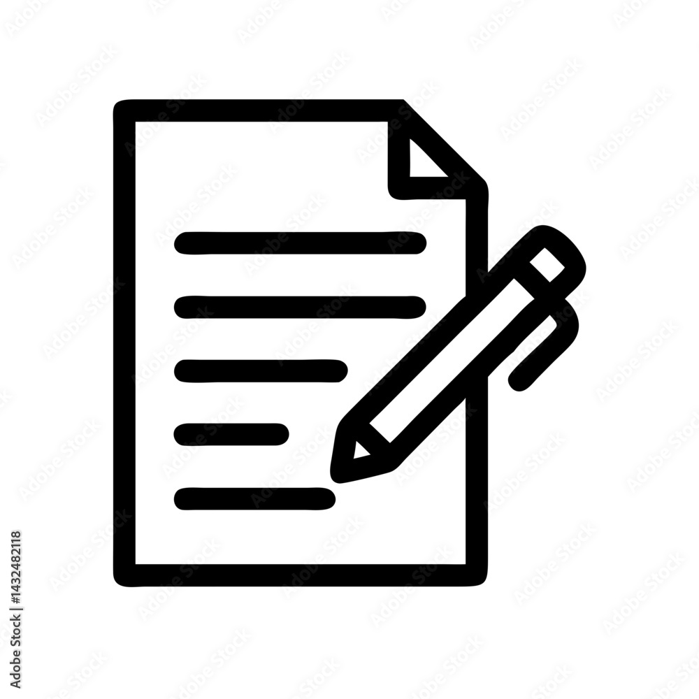 Signed Document with Pen Icon Design Signed Document with Pen Icon Design