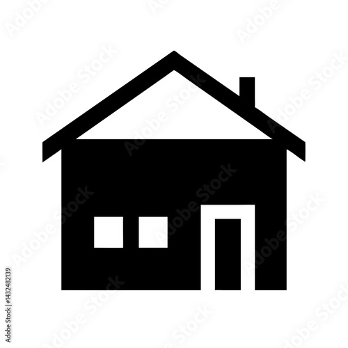 Single Story House Icon Design