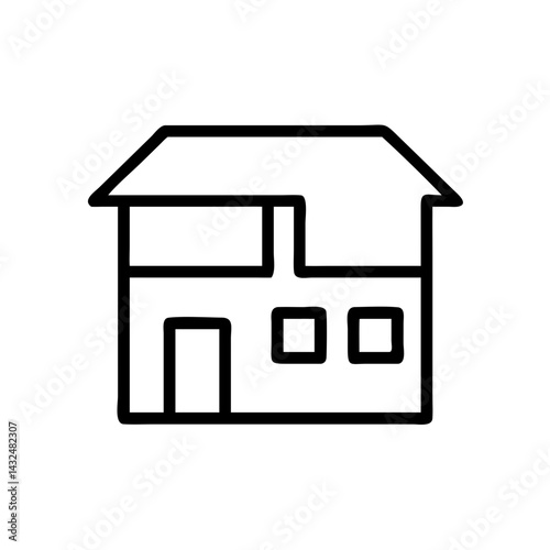 Small Duplex House Unit Icon Design