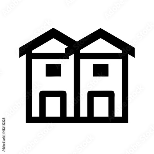 Small Duplex House Unit Icon Design