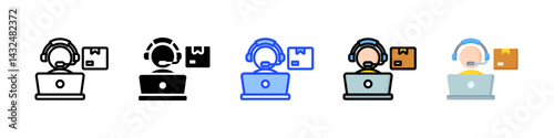 Call Center Icon Collection With Multiple Styles