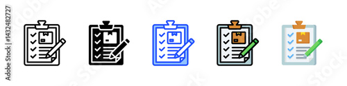 Checklist Icon Collection With Multiple Styles