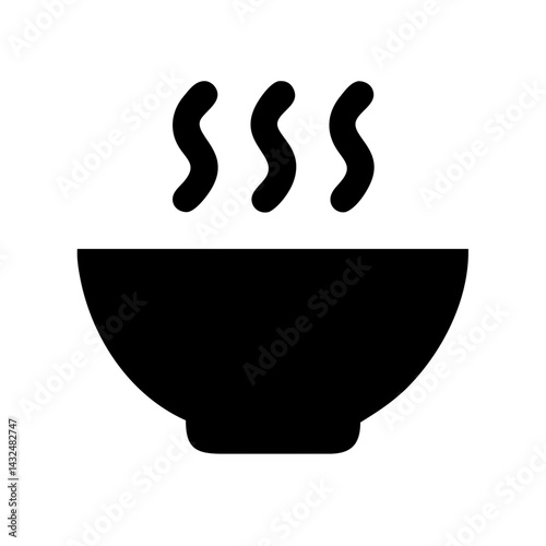 Soup Bowl with Steam Icon Design