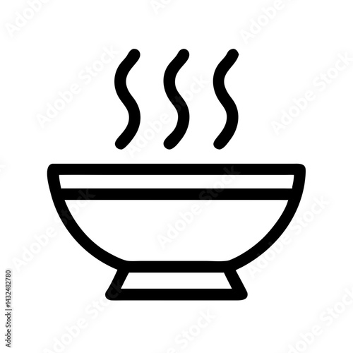Soup Bowl with Steam Icon Design