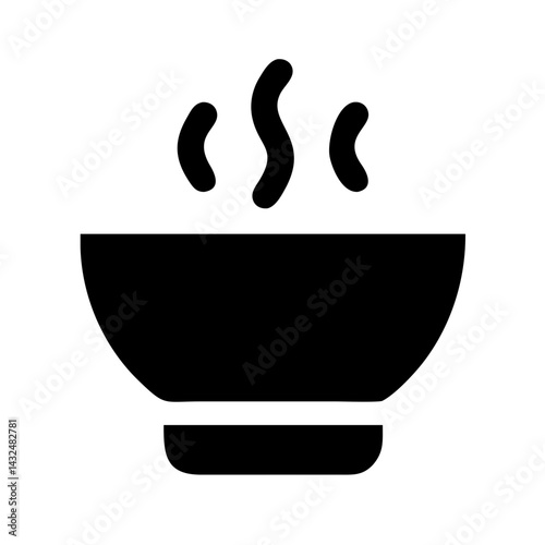 Soup Bowl with Steam Icon Design