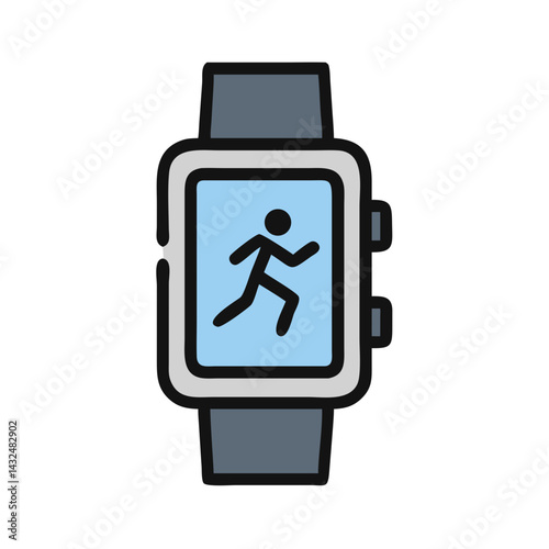 Sports Smartwatch Tracker Icon Design