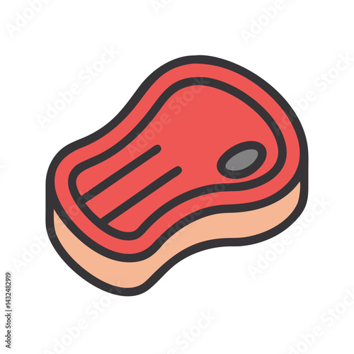 Steak Cut with Marbling Icon Design