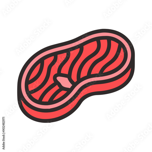 Steak Cut with Marbling Icon Design