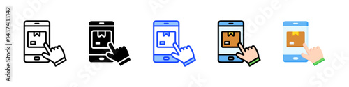 Online Shopping Icon Collection With Multiple Styles