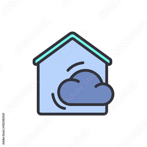 Smart home colored icons, minimalist vector illustration ,simple transparent graphic element .Isolated on white background