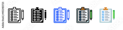 Checklist Icon Collection With Multiple Styles