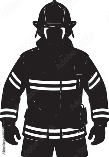Firefighter silhouette vector illustration