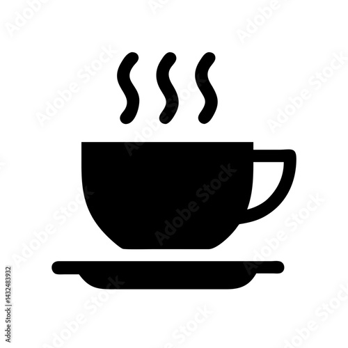 Steaming Coffee in Teacup Icon Design