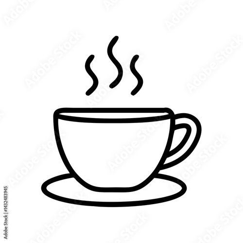 Steaming Coffee in Teacup Icon Design