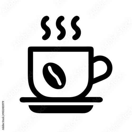 Stirred Coffee Beans Cup Icon Design