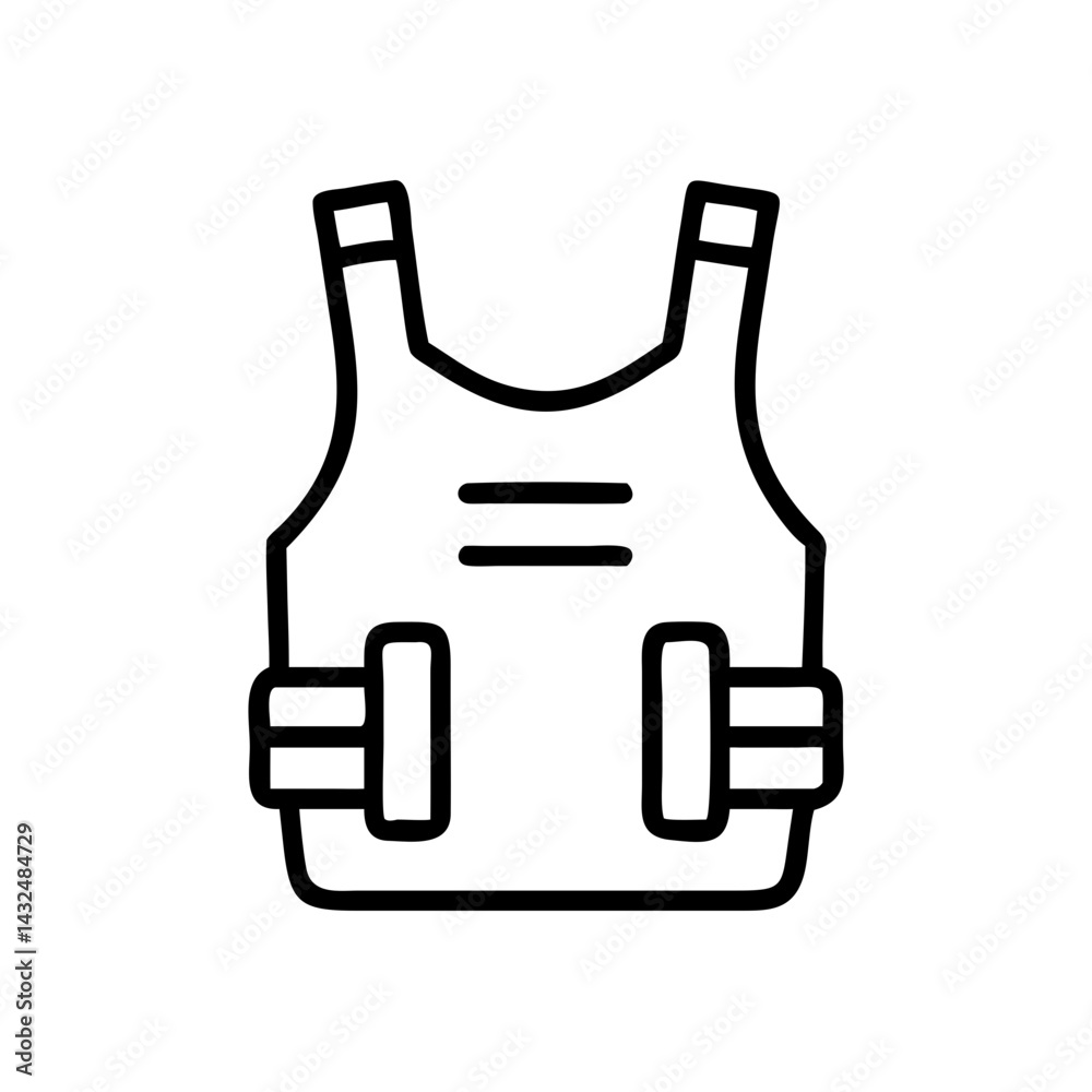 Tactical Vest with Front Straps Icon Design Tactical Vest with Front Straps Icon Design