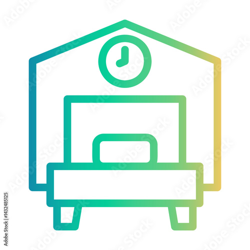 hotel room Line Gradient Icon