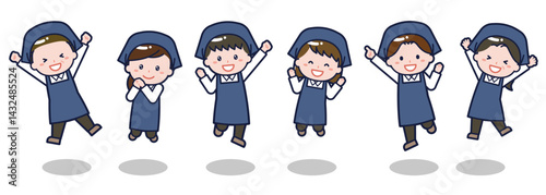 いろいろな人物セット_はしゃぐ_スタッフ