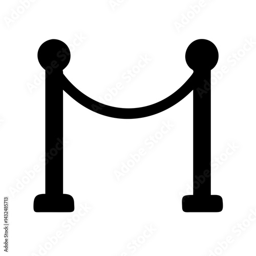 Velvet Rope Barrier Stand Icon Design