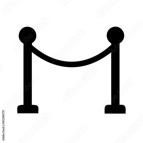 Velvet Rope Barrier Stand Icon Design