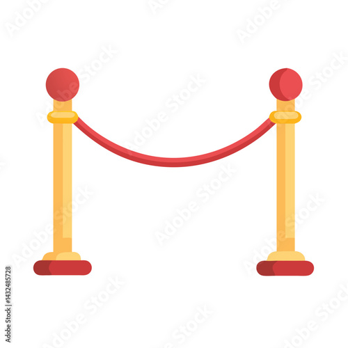 Velvet Rope Barrier Stand Icon Design