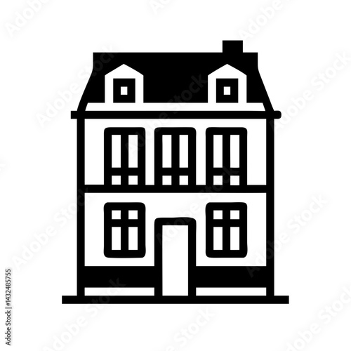 Vintage Townhouse Architecture Icon Design